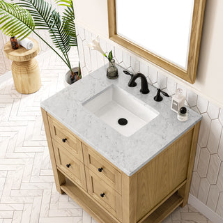 30 Inch Breckenridge Freestanding Vanity in Light Natural Oak / Eternal Jasmine Pearl Top