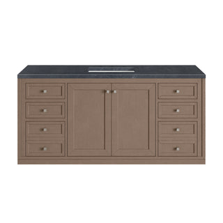 60 Inch Chicago Freestanding Vanity in Walnut Whisper / Charcoal Soapstone Top