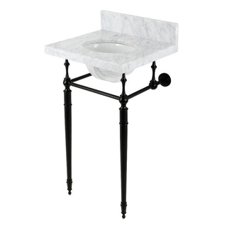 Edwardian 19 Inch Console Sink in Carrara Marble