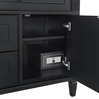 36 Inch Lorelai Freestanding Vanity in Black Onyx / White Zeus Top