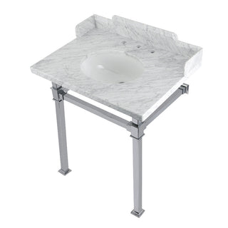 Viceroy 30 Inch Console Sink in Carrara Marble