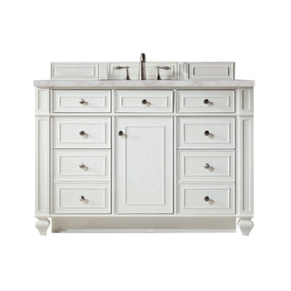48 Inch Bristol Freestanding Vanity in Bright White / Victorian Silver Top