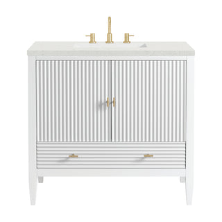 36 Inch Myrrin Freestanding Vanity in Bright White / Lime Delight Top