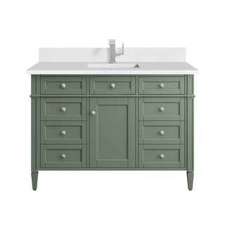 48 Inch Brittany Freestanding Vanity in Smokey Celadon / White Zeus Top