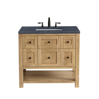 36 Inch Breckenridge Freestanding Vanity in Light Natural Oak / Charcoal Soapstone Top