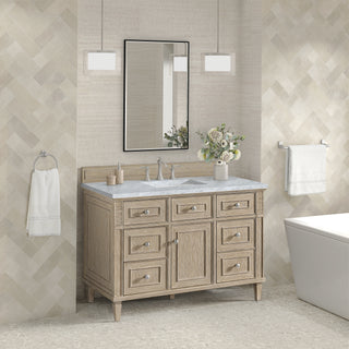 48 Inch Lorelai Freestanding Vanity in Whitewashed Oak / Carrara White Top