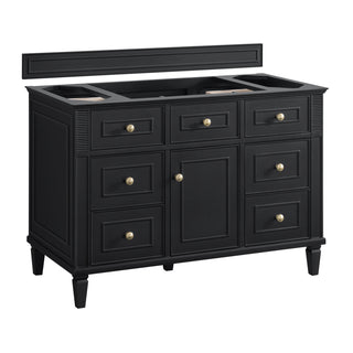 48 Inch Lorelai Freestanding Vanity in Black Onyx / Ethereal Noctis Top