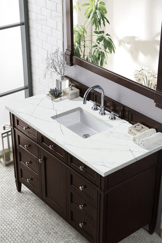 48 Inch Brittany Freestanding Vanity in Burnished Mahogany / Ethereal Noctis Top