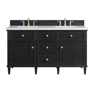60 Inch Lorelai Freestanding Vanity in Black Onyx / White Zeus Top