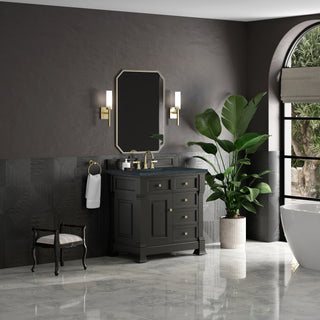 36 Inch Brookfield Freestanding Vanity in Black Onyx / Charcoal Soapstone Top