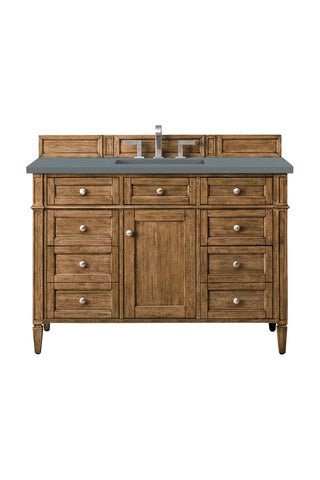 48 Inch Brittany Freestanding Vanity in Saddle Brown / Cala Blue Top