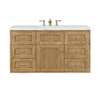 48 Inch Laurent Dual Mount Vanity in Light Natural Oak / Ethereal Noctis Top