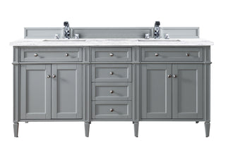 72 Inch Brittany Freestanding Vanity in Urban Gray / Arctic Fall Solid Surface Top