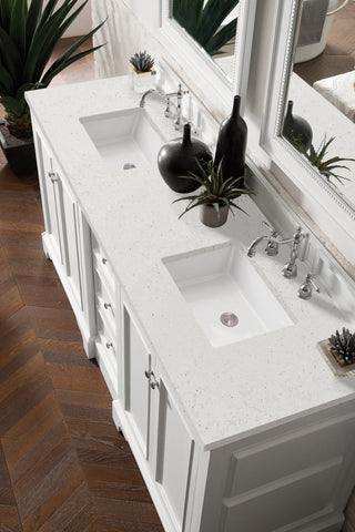 73.25 Inch De Soto Freestanding Vanity in Bright White / Lime Delight Top