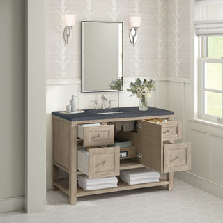 48 Inch Breckenridge Freestanding Vanity in Whitewashed Oak / Charcoal Soapstone Top