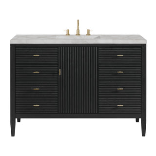 48 Inch Myrrin Freestanding Vanity in Carbon Oak / Victorian Silver Top