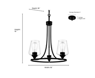 Ashford 18" Wide 3-Light Chandelier