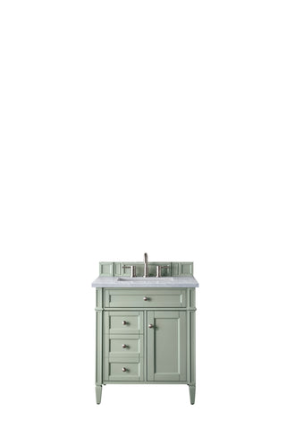30 Inch Brittany Freestanding Vanity in Sage Green / Eternal Jasmine Pearl Top