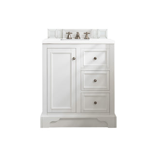 31.25 Inch De Soto Freestanding Vanity in Bright White / White Zeus Top