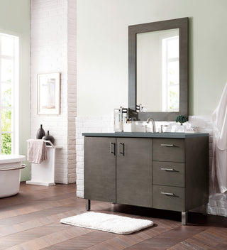 48 Inch Metropolitan Dual Mount Vanity in Silver Oak / Cala Blue Top