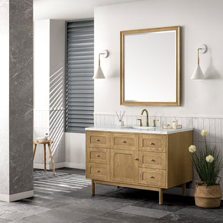 48 Inch Laurent Dual Mount Vanity in Light Natural Oak / Ethereal Noctis Top