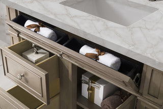 36 Inch Bristol Freestanding Vanity in Whitewashed Walnut / Victorian Silver Top