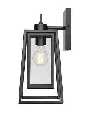 Denzell 13.5" High 1-Light Outdoor Wall Sconce - Powder Coated Black