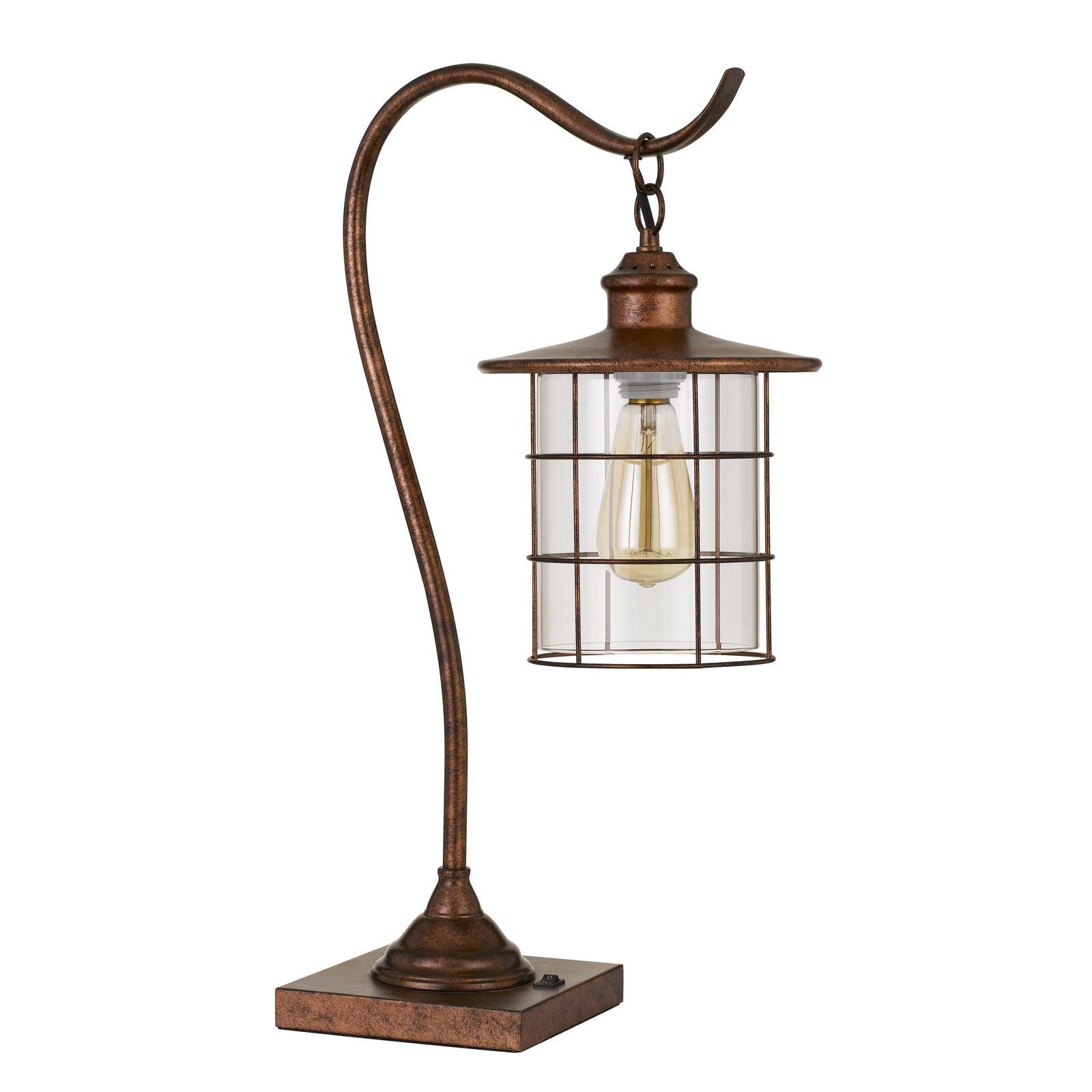 Lantern Style Desk Lamp in Rustic Finish