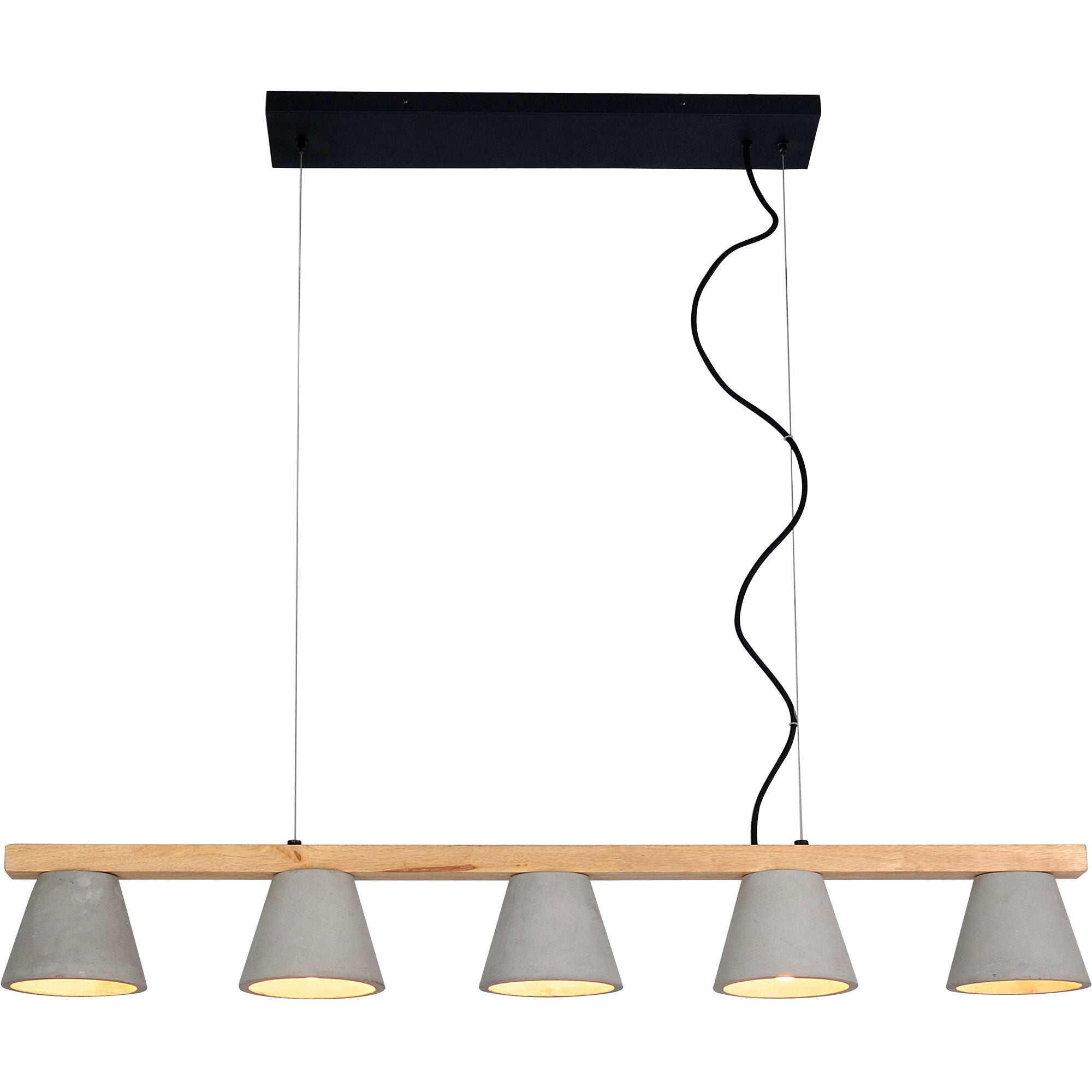 5 Light Chandelier with Grey Concrete Shades
