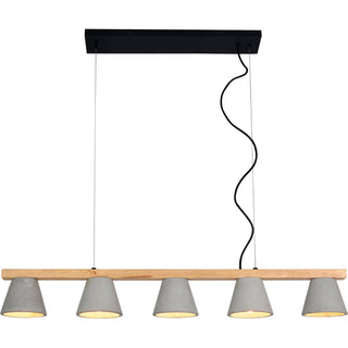 5 Light Chandelier with Grey Concrete Shades