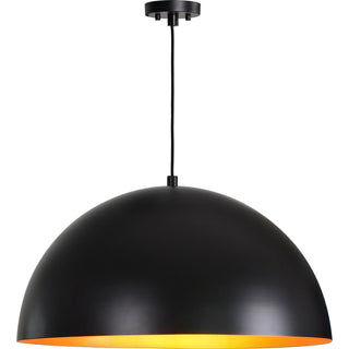 Large oversized Black and Gold Finish Pendant Light