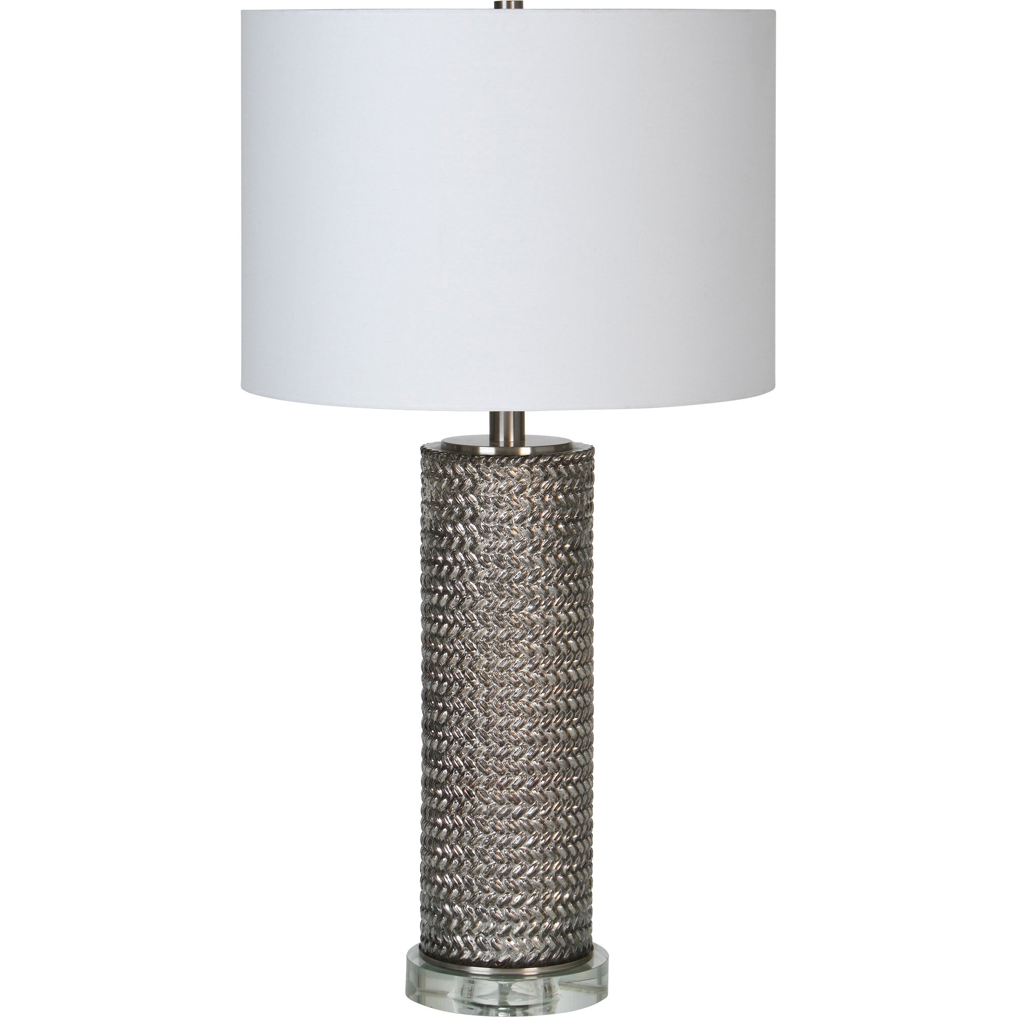 Large Table Lamp with Clear Crystal Shade