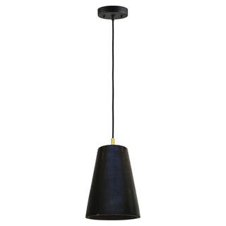 Concrete Shade Pendant in Black Finish